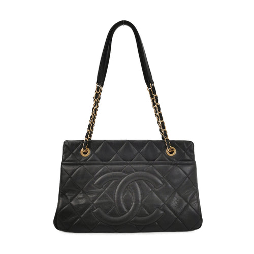 Chanel Quilted Timeless CC Soft Tote Caviar