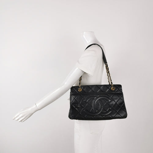 Chanel Quilted Timeless CC Soft Tote Caviar