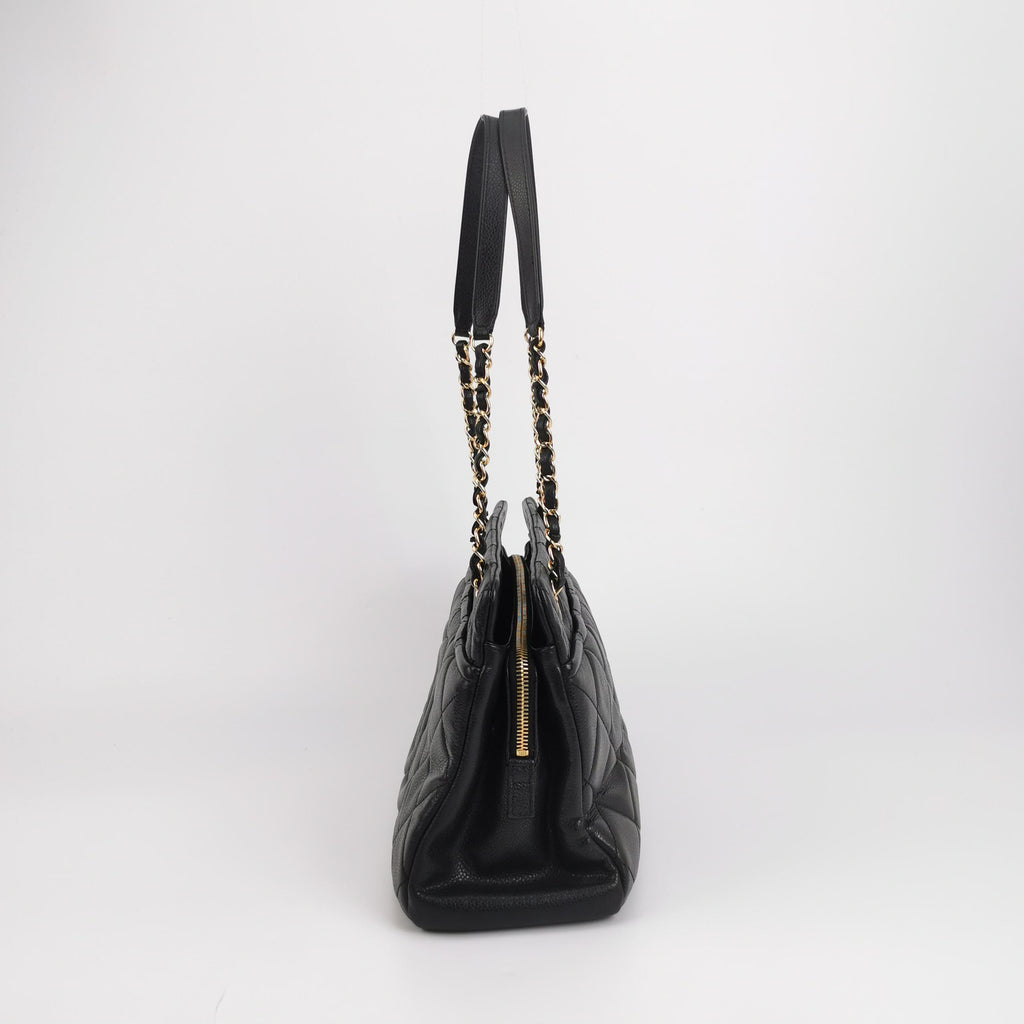 Chanel Quilted Timeless CC Soft Tote Caviar