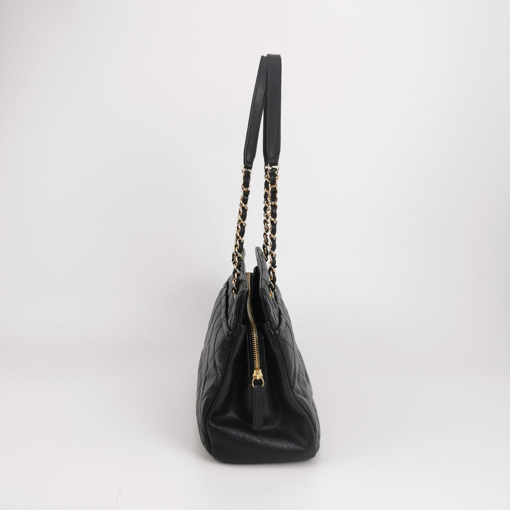Chanel Quilted Timeless CC Soft Tote Caviar