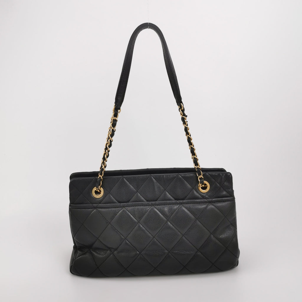 Chanel Quilted Timeless CC Soft Tote Caviar