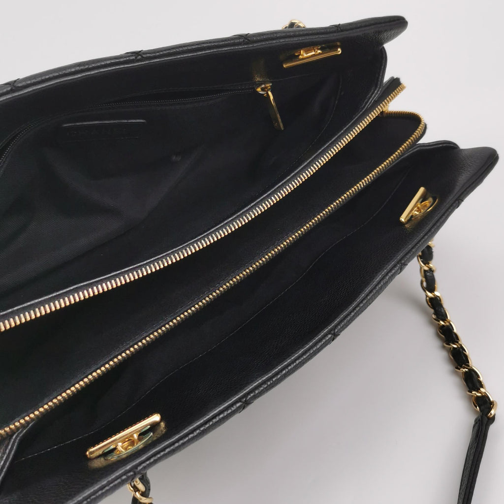 Chanel Quilted Timeless CC Soft Tote Caviar