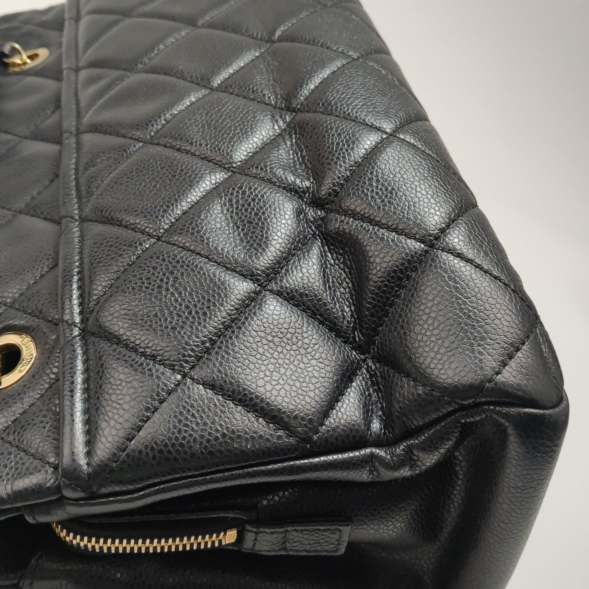 Chanel Quilted Timeless CC Soft Tote Caviar