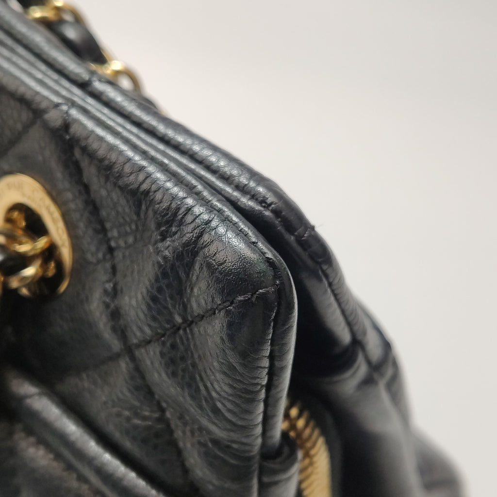 Chanel Quilted Timeless CC Soft Tote Caviar