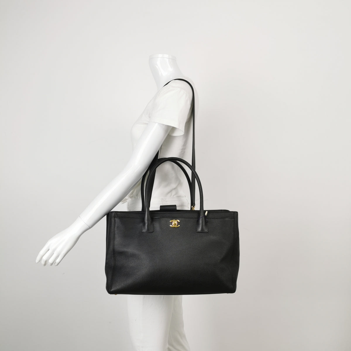 Chanel Executive Cerf Shopper Tote Caviar Black