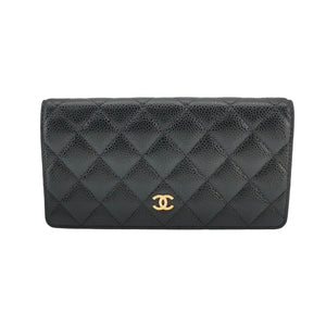 Chanel Yen Wallet Caviar Black