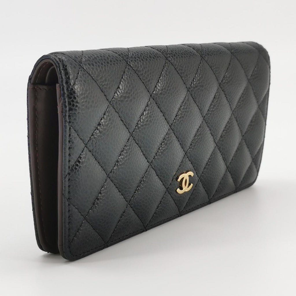 Chanel Yen Wallet Caviar Black