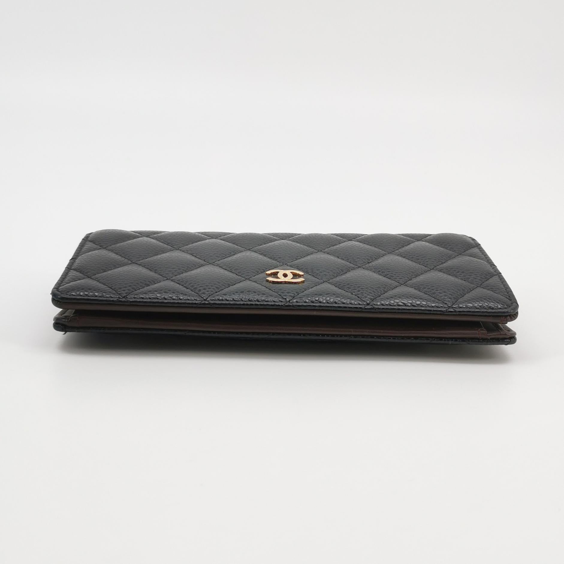 Chanel Yen Wallet Caviar Black