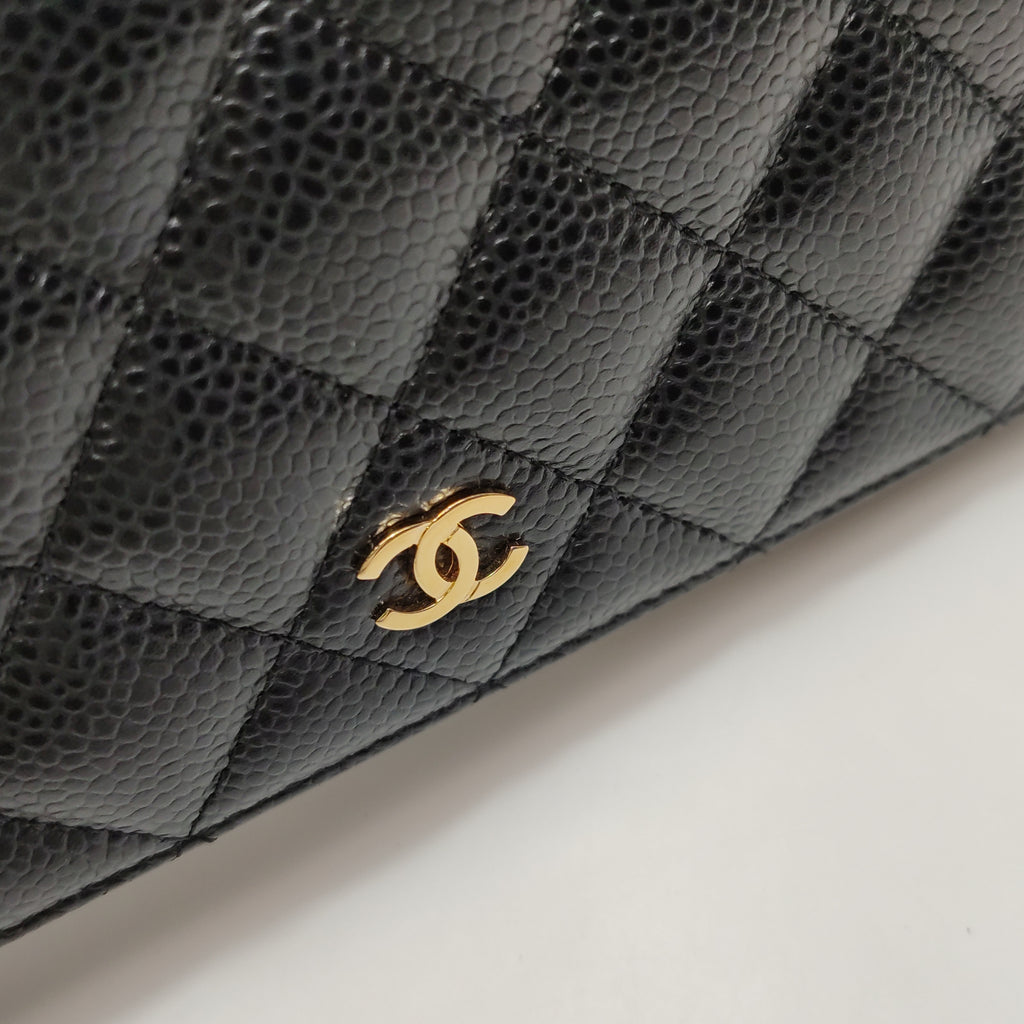 Chanel Yen Wallet Caviar Black