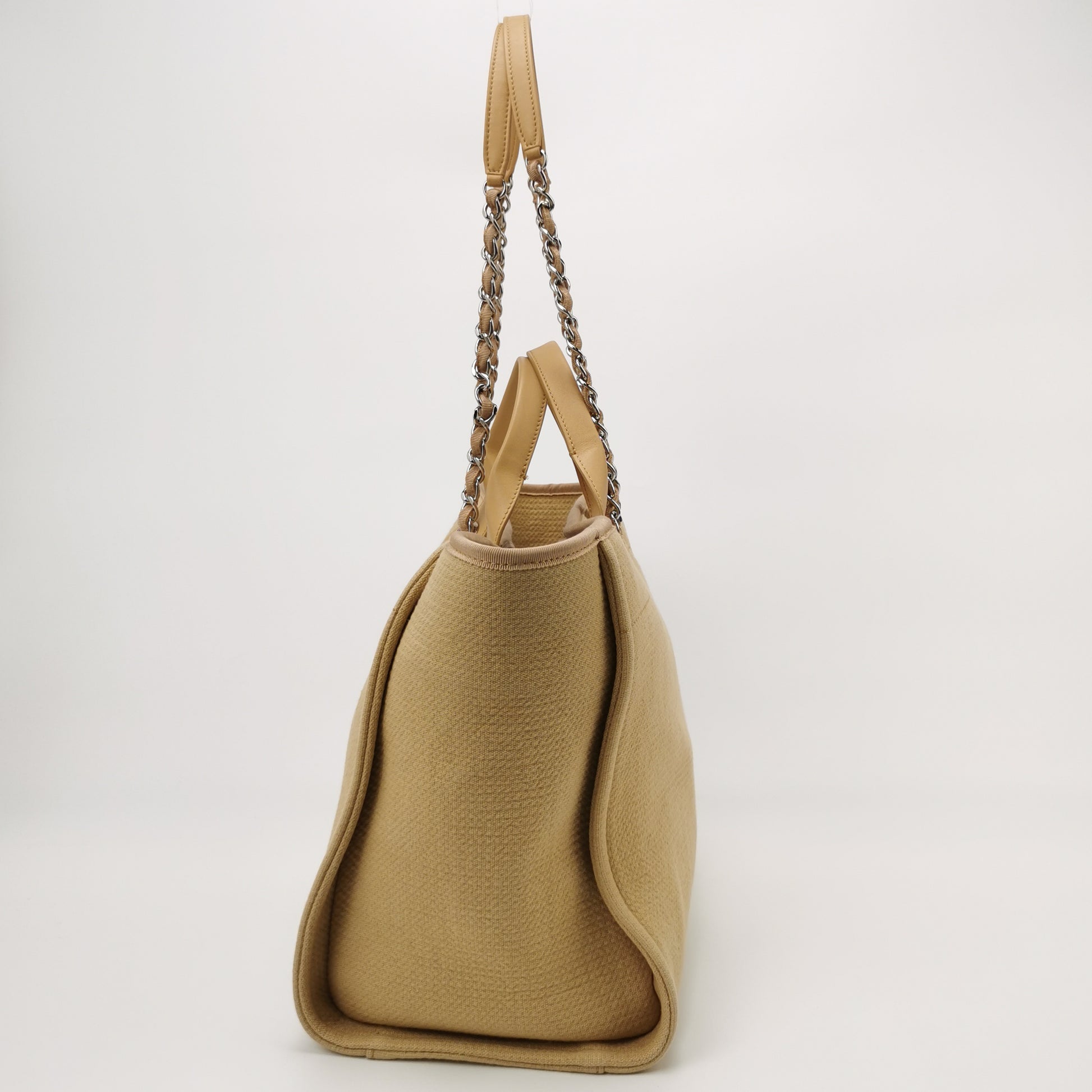 Chanel Deauville Canvas Top Handle Beige