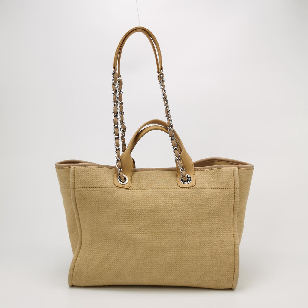 Chanel Deauville Canvas Top Handle Beige