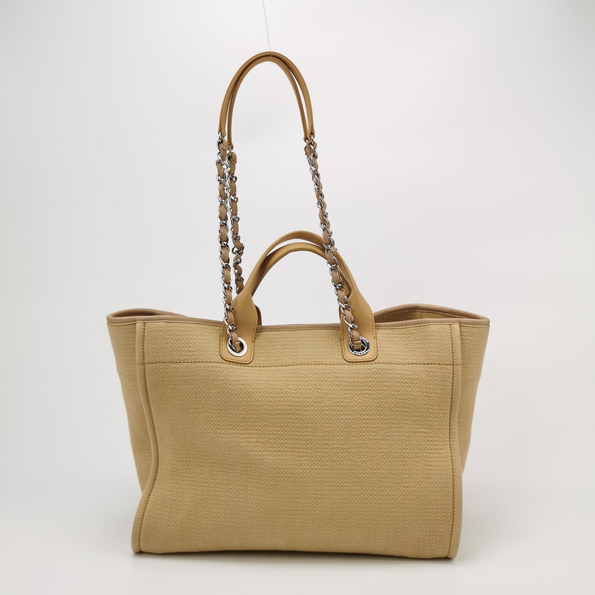 Chanel Deauville Canvas Top Handle Beige