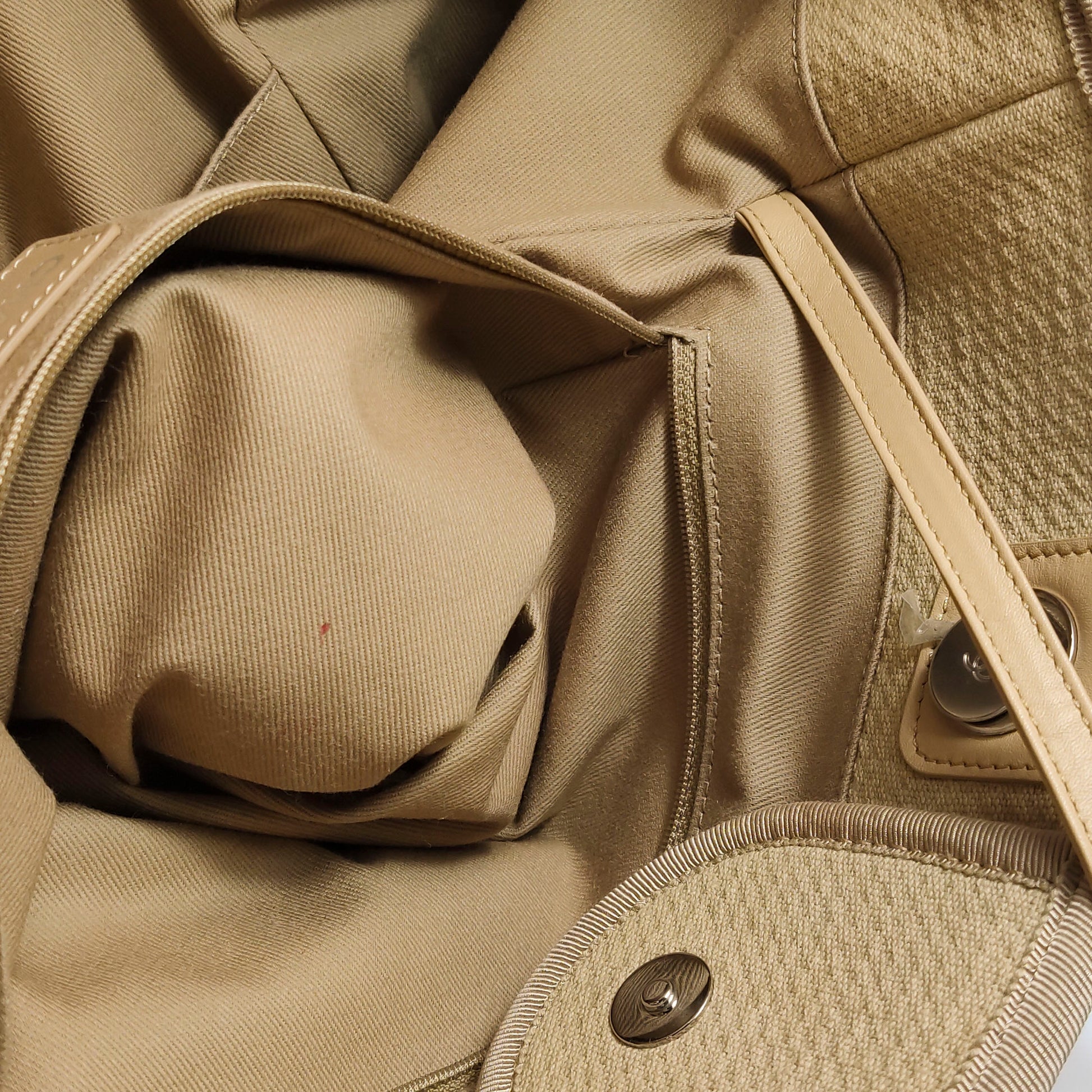 Chanel Deauville Canvas Top Handle Beige