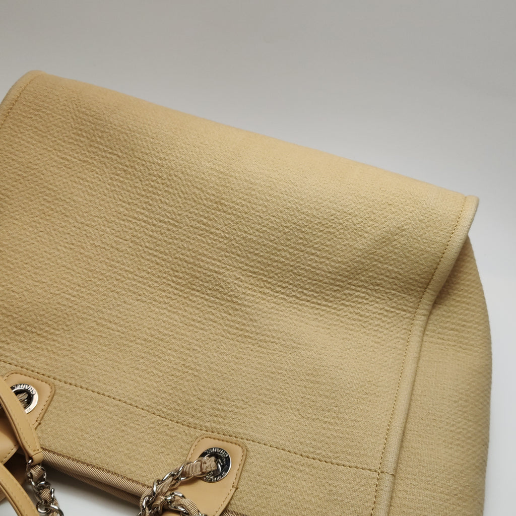 Chanel Deauville Canvas Top Handle Beige