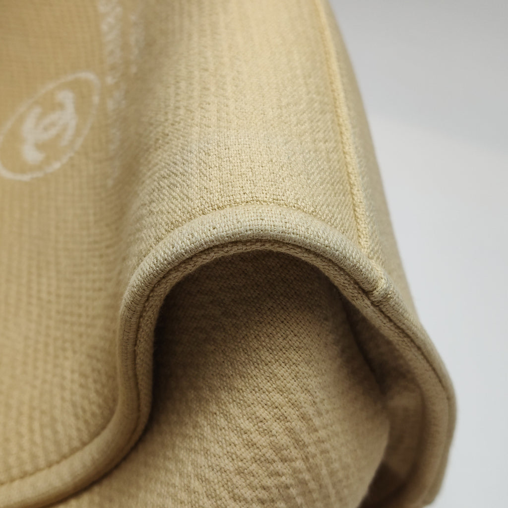 Chanel Deauville Canvas Top Handle Beige