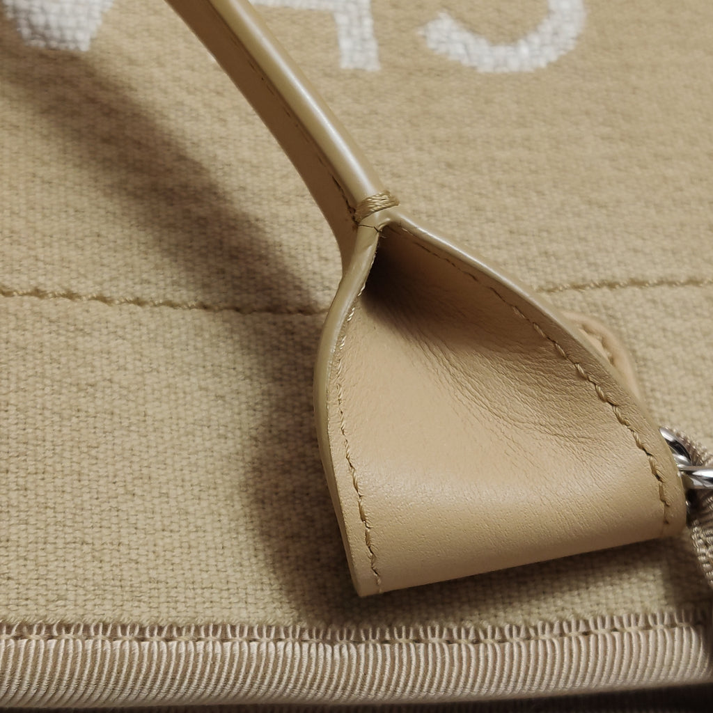 Chanel Deauville Canvas Top Handle Beige