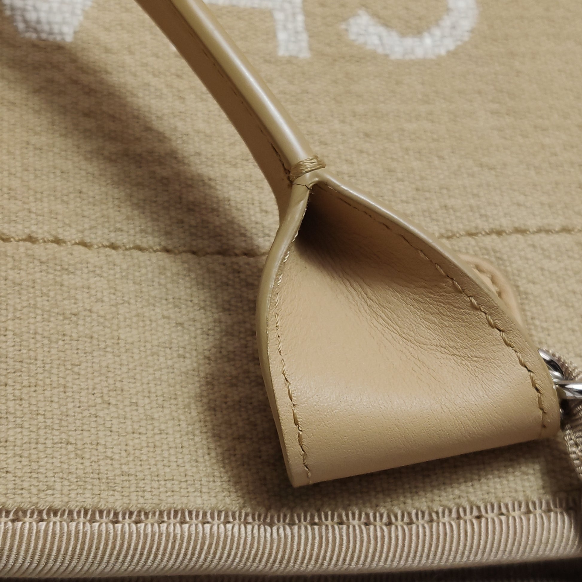 Chanel Deauville Canvas Top Handle Beige