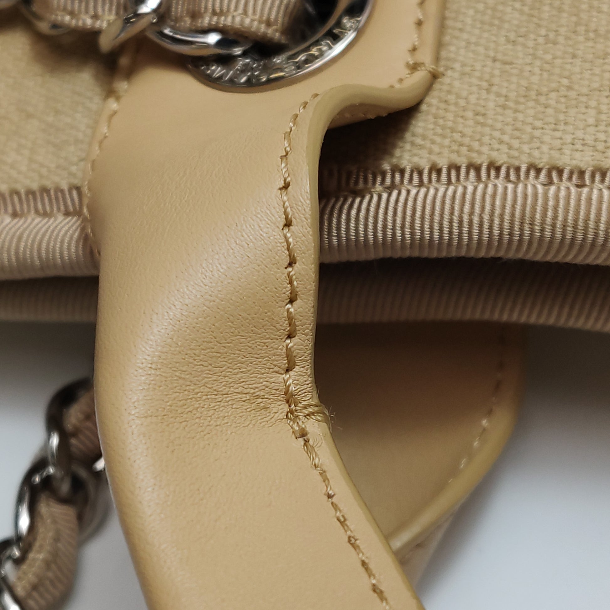 Chanel Deauville Canvas Top Handle Beige