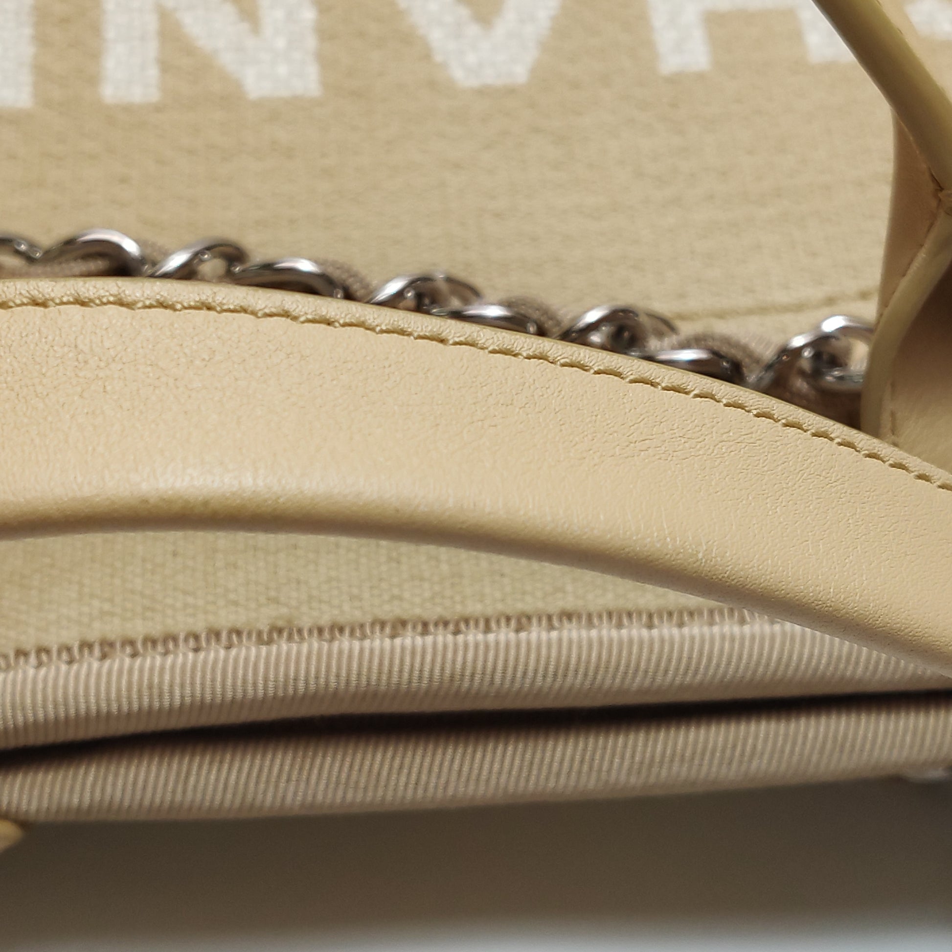 Chanel Deauville Canvas Top Handle Beige