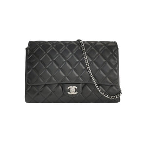 Chanel Flap Clutch with Chain Lambskin Black
