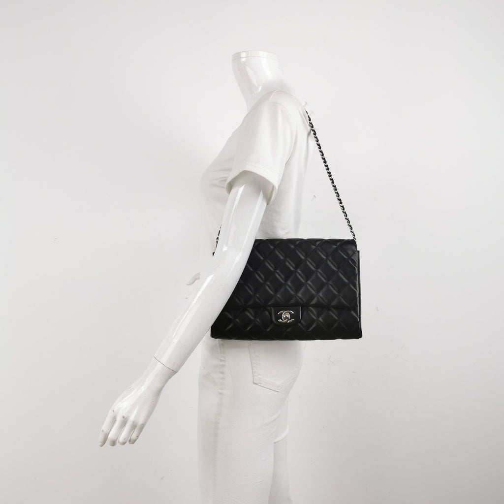 Chanel Flap Clutch with Chain Lambskin Black