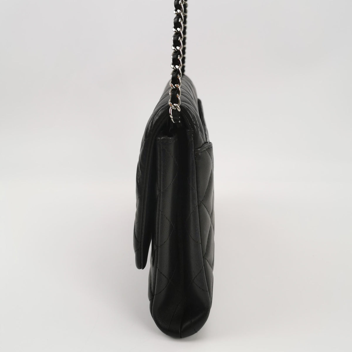 Chanel Flap Clutch with Chain Lambskin Black