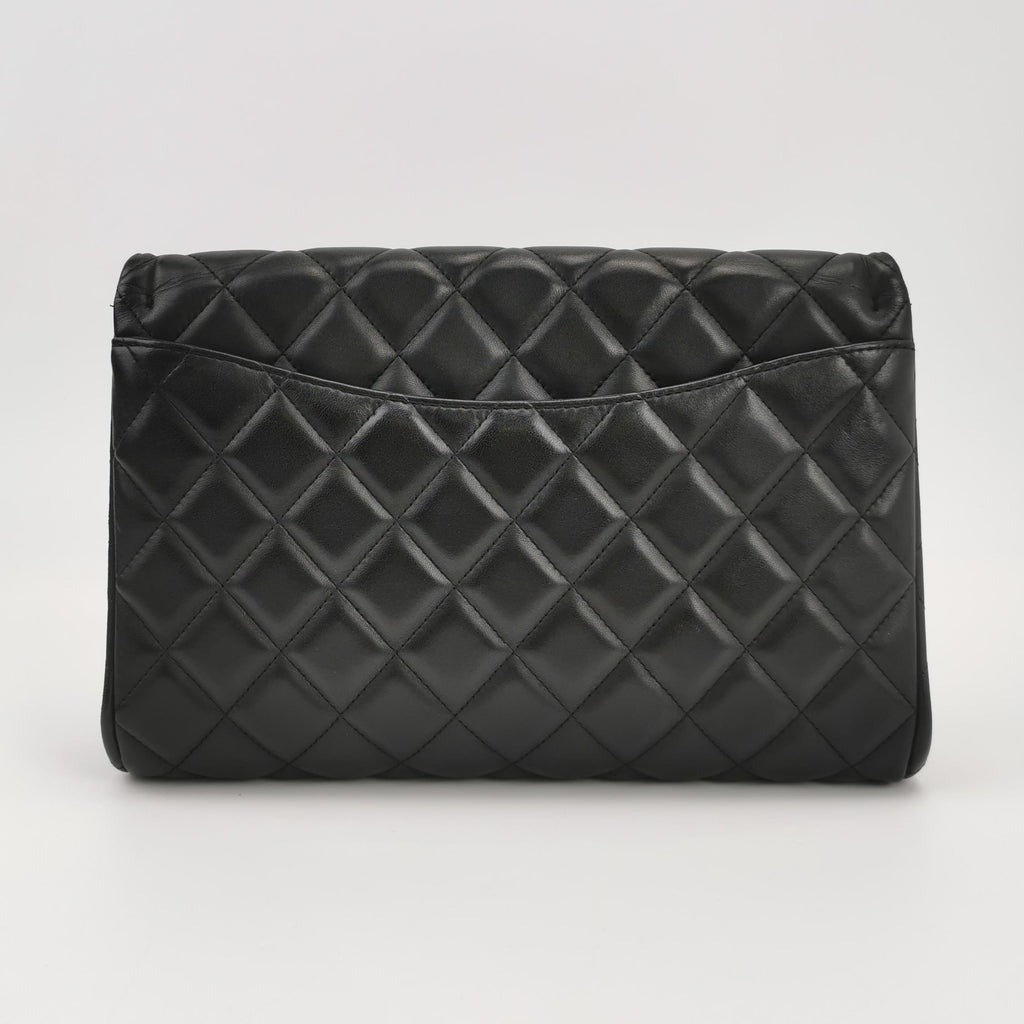 Chanel Flap Clutch with Chain Lambskin Black