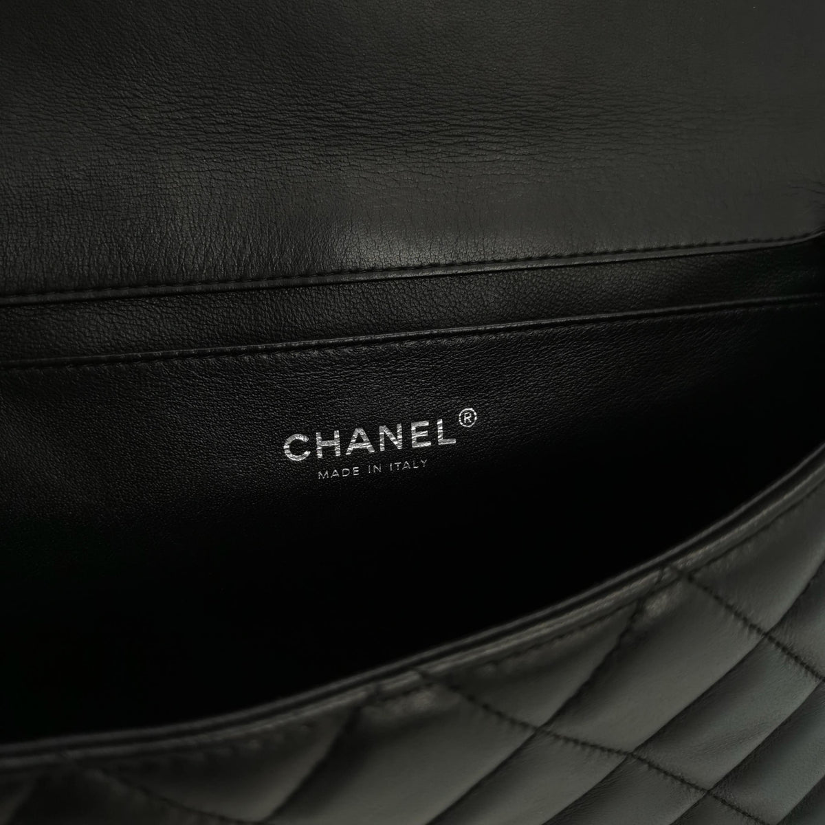 Chanel Flap Clutch with Chain Lambskin Black