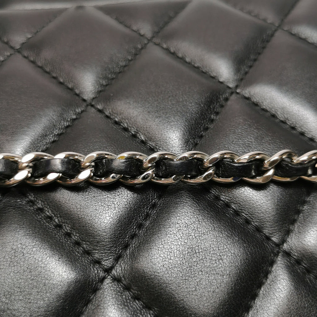 Chanel Flap Clutch with Chain Lambskin Black
