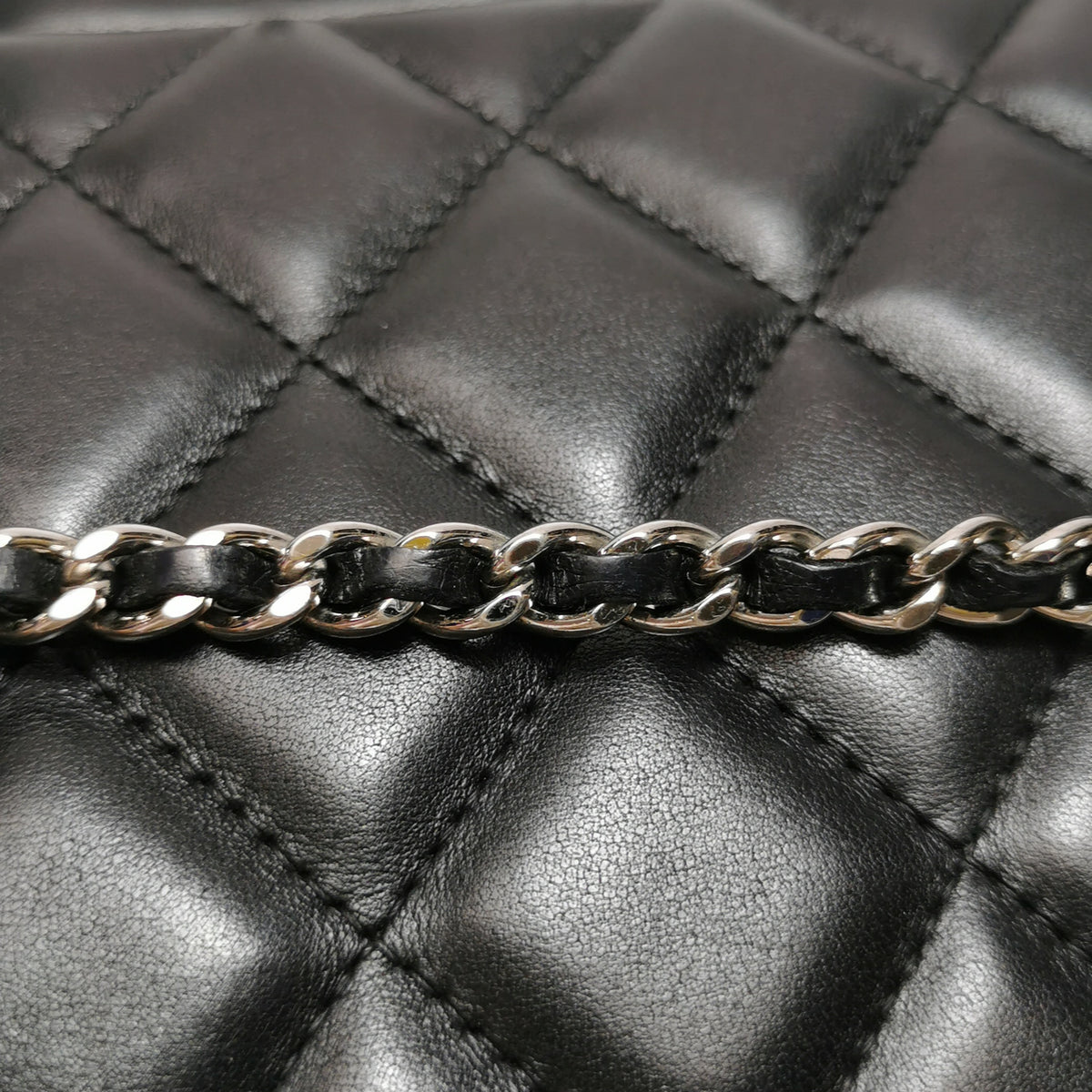 Chanel Flap Clutch with Chain Lambskin Black