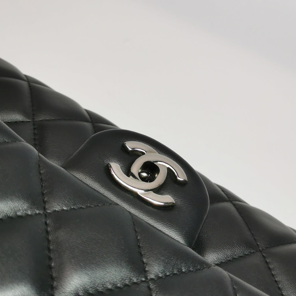 Chanel Flap Clutch with Chain Lambskin Black