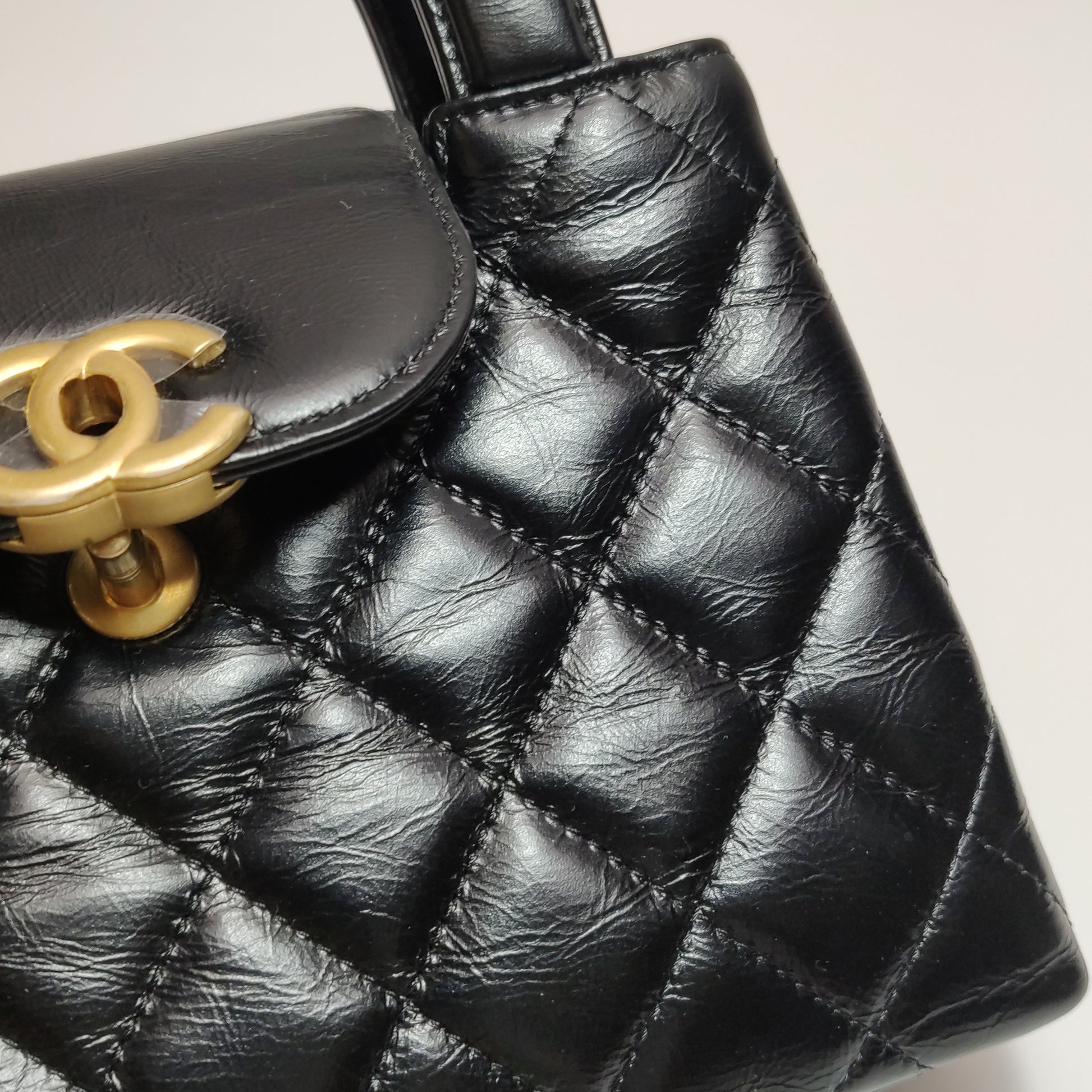 Chanel Nano Kelly Aged Calfskin Shopper
