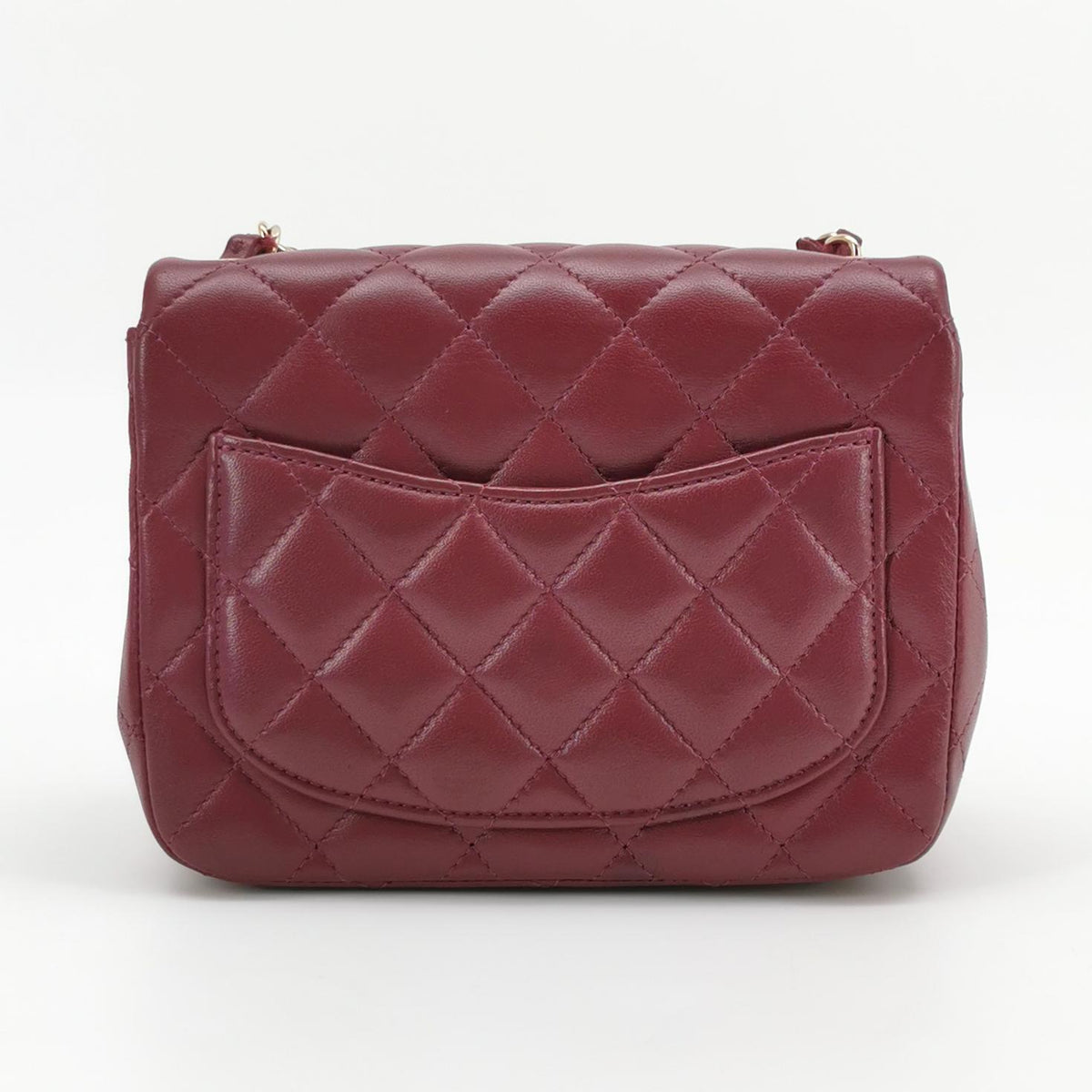 Chanel Mini Square Lambskin Dark Red