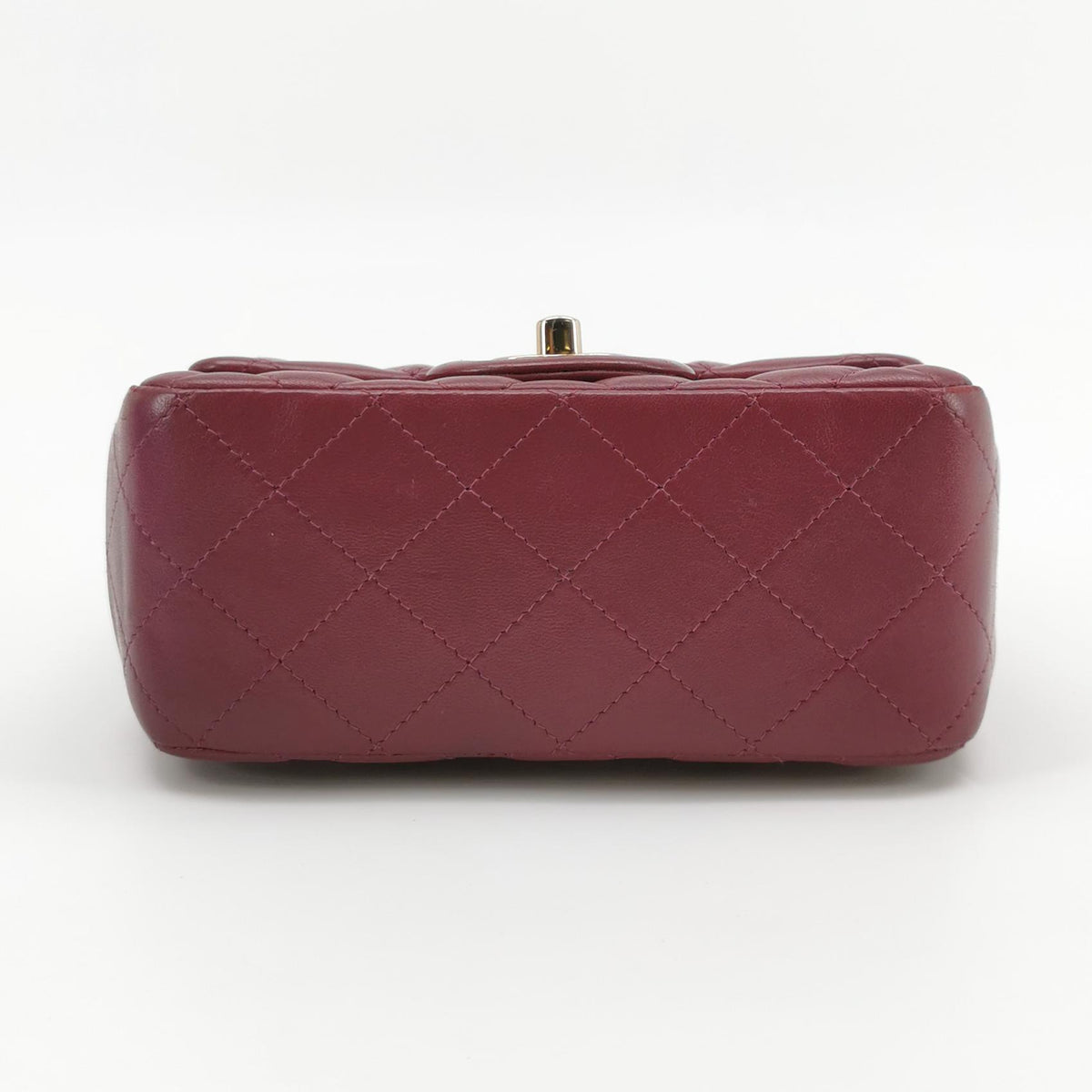 Chanel Mini Square Lambskin Dark Red