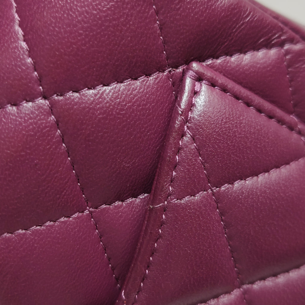 Chanel Mini Square Lambskin Dark Red