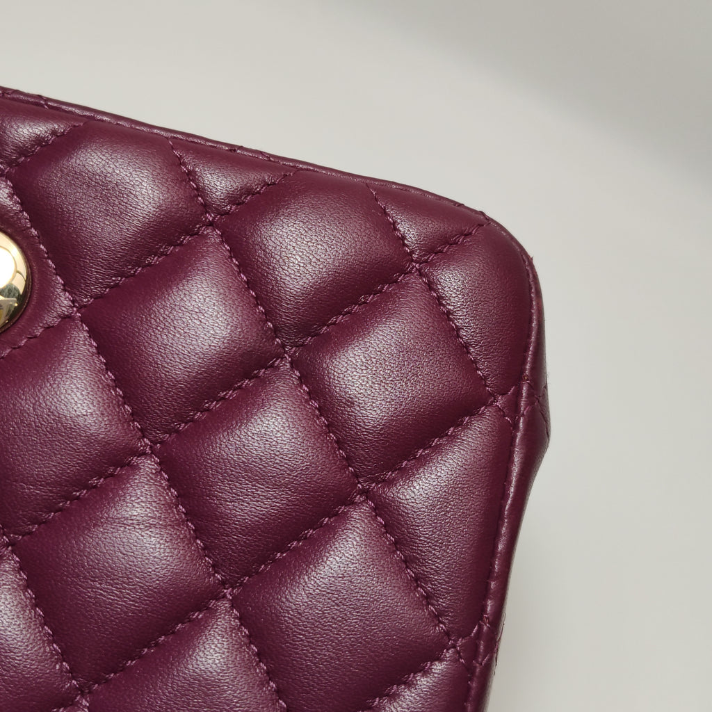 Chanel Mini Square Lambskin Dark Red
