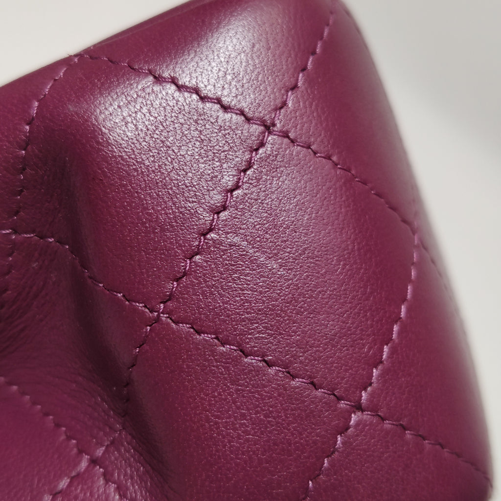 Chanel Mini Square Lambskin Dark Red