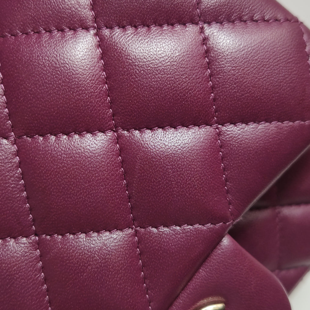 Chanel Mini Square Lambskin Dark Red