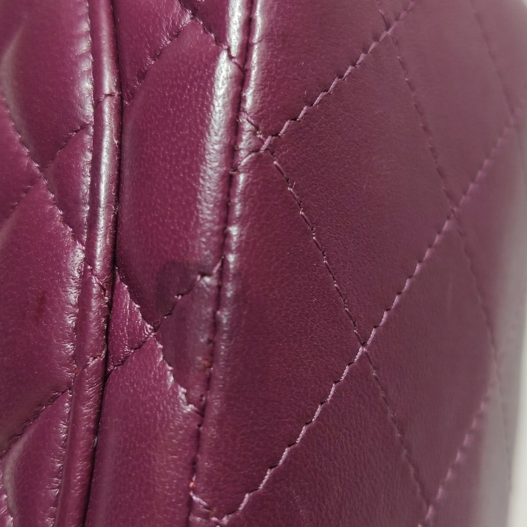 Chanel Mini Square Lambskin Dark Red
