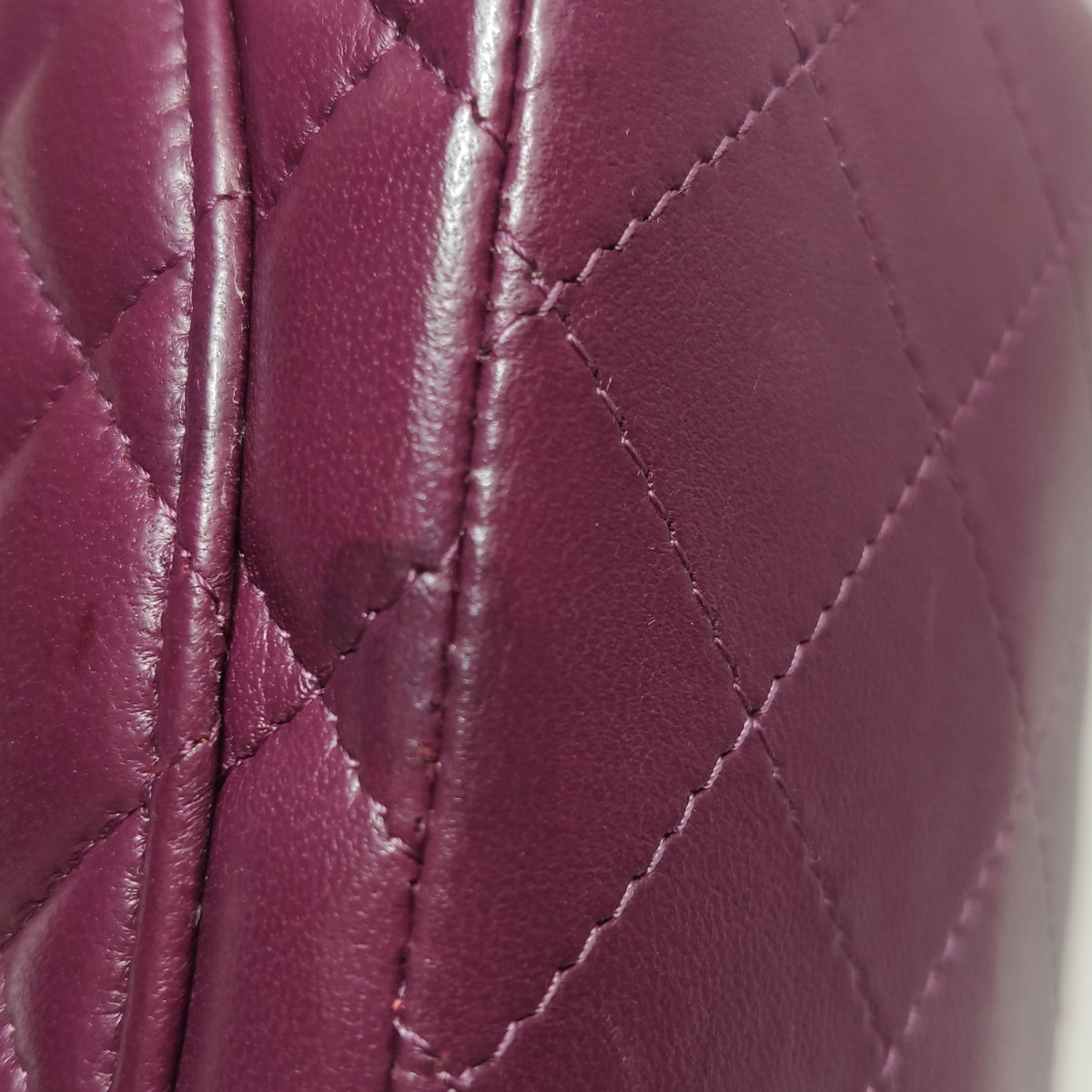 Chanel Mini Square Lambskin Dark Red