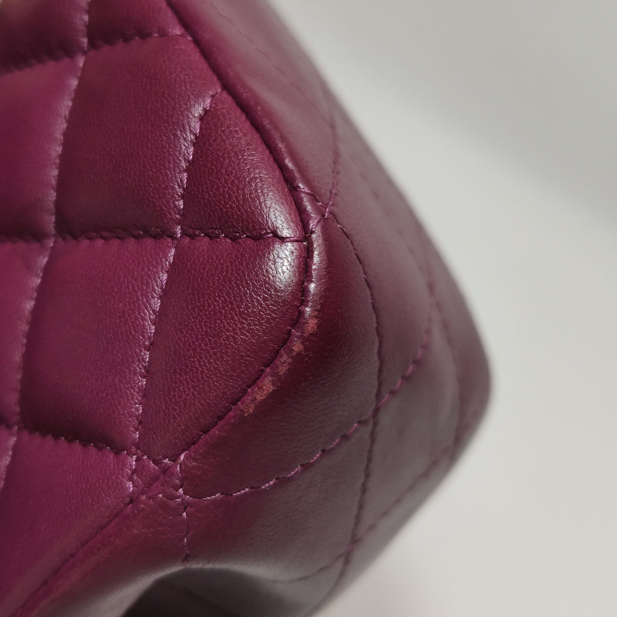 Chanel Mini Square Lambskin Dark Red