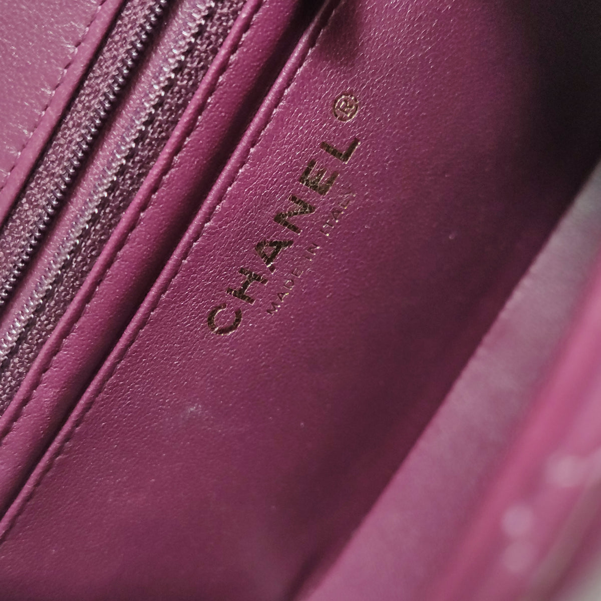 Chanel Mini Square Lambskin Dark Red