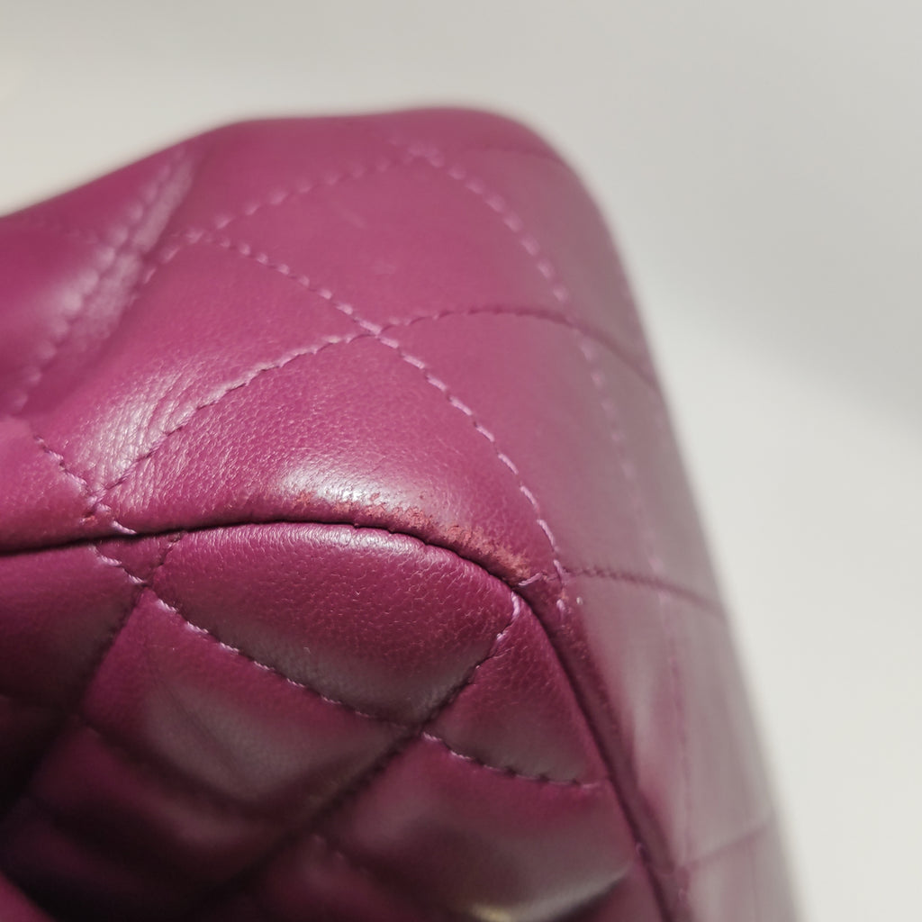 Chanel Mini Square Lambskin Dark Red