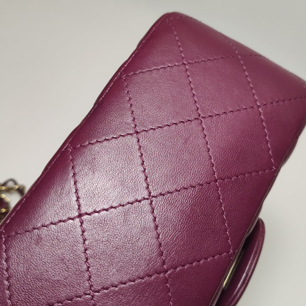 Chanel Mini Square Lambskin Dark Red