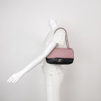 Chanel Bicolor Quilted Lambskin Medium Single Flap Pink Black