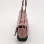 Chanel Bicolor Quilted Lambskin Medium Single Flap Pink Black