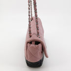 Chanel Bicolor Quilted Lambskin Medium Single Flap Pink Black