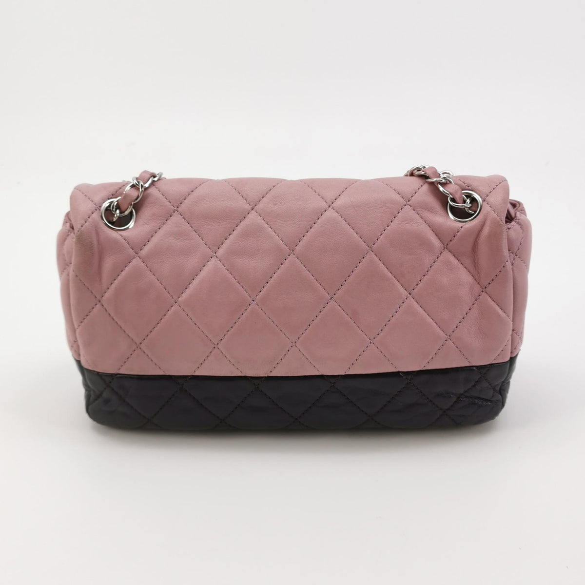 Chanel Bicolor Quilted Lambskin Medium Single Flap Pink Black