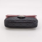 Chanel Bicolor Quilted Lambskin Medium Single Flap Pink Black