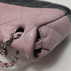Chanel Bicolor Quilted Lambskin Medium Single Flap Pink Black